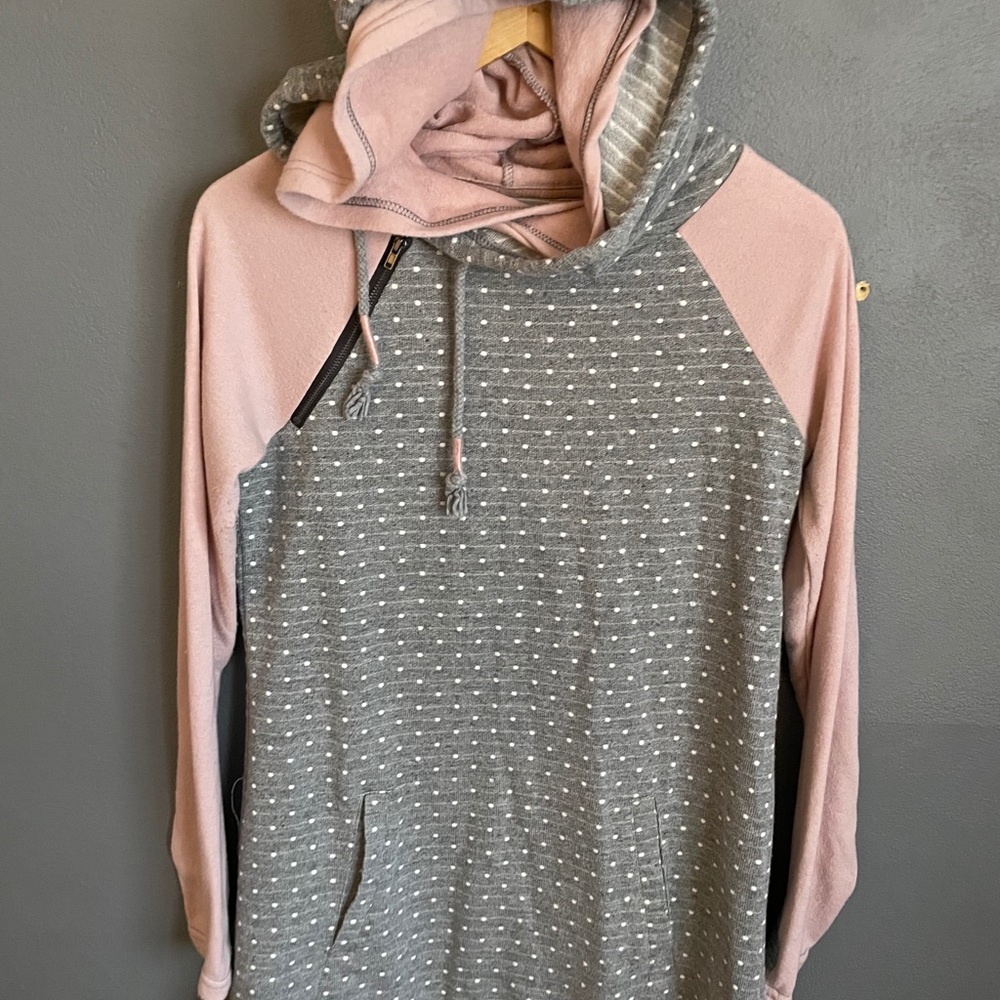 Small Maurices Pink Gray double hoodie